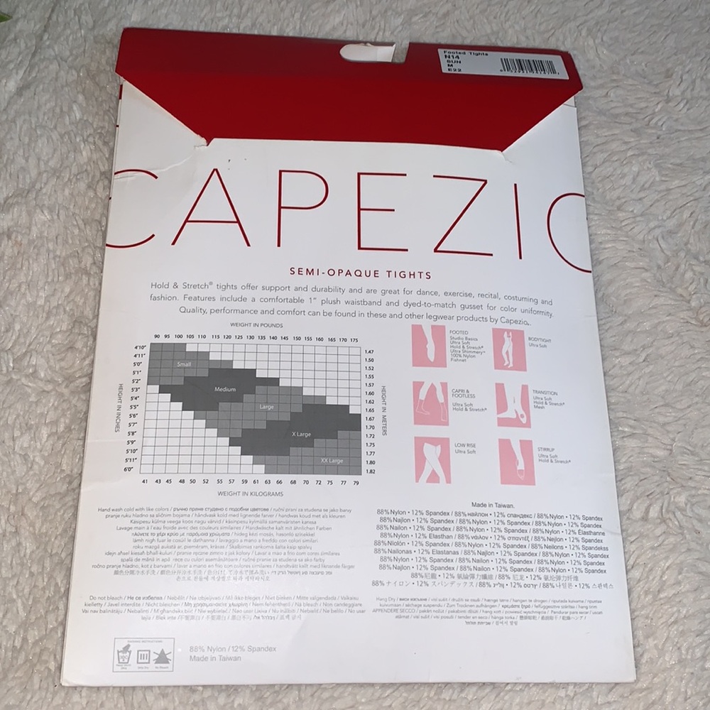 NEW Capezio Footed Tights SUN Medium Dance Skate - Picture 3 of 6